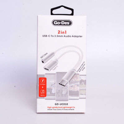 Go Des GD-UC010 2 in 1 Usb-C To 3.5mm Audio Adapter - 2