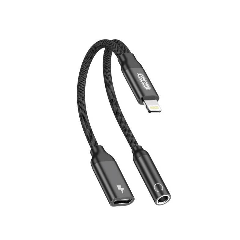Go-Des GD-UC076 Lightning 2in1 Charging and Audio Cable with 3.5mm Jack Input - 3