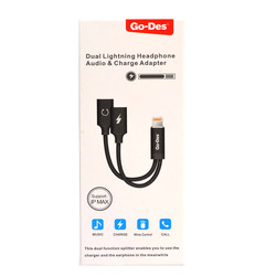 Go Des GD-UC11 Dual Lightning Headphone Audio & Charge Adaptör - 4