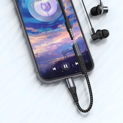 Go Des GD-UC166 Lightning to 3.5mm Aux Çevirici Örgülü Ses Adaptörü - 3