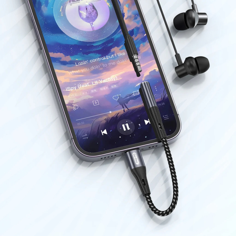 Go Des GD-UC166 Lightning to 3.5mm Aux Çevirici Örgülü Ses Adaptörü - 3