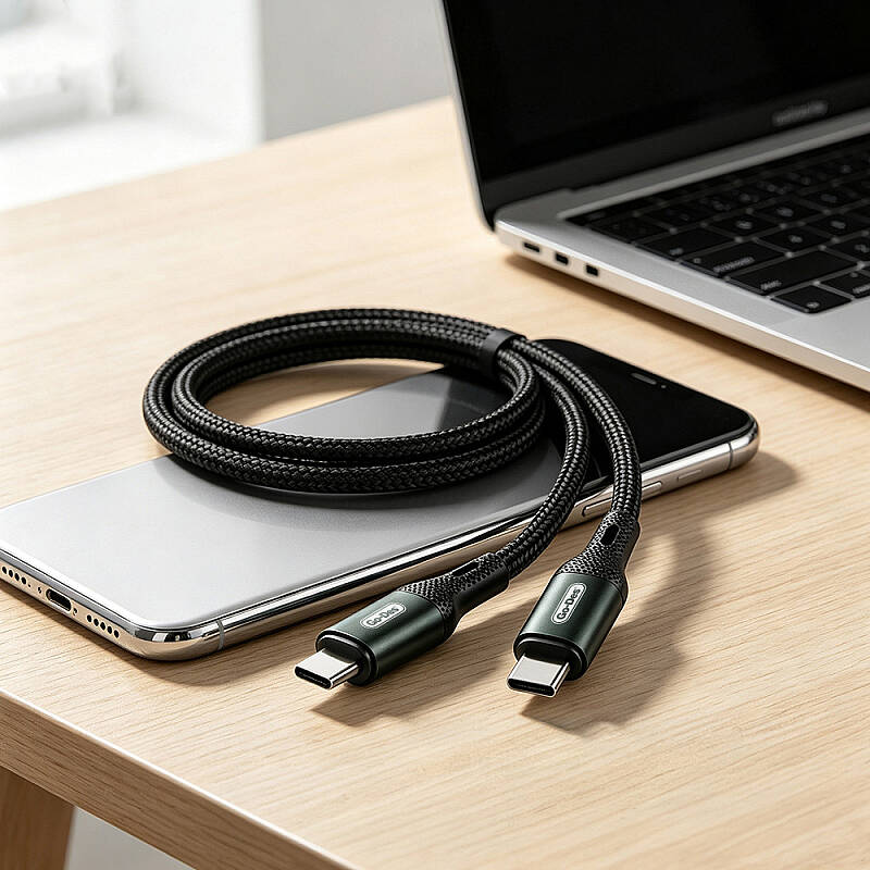 Go Des GD-UC575 Type-C to Type-C PD Örgü Tasarımlı Hızlı Şarj Özellikli Data ve Şarj Kablosu 40W 3M - 5