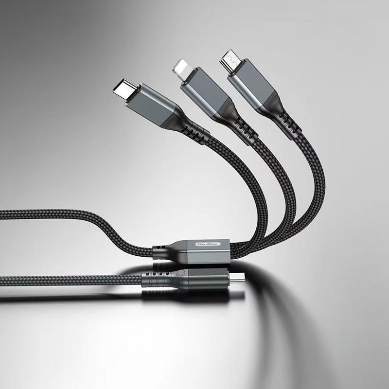 Go Des GD-UC617 3in1 Type-C to Lightning – Type-C – Micro USB Ultra Hızlı PD Şarj Kablosu 100W 1.2M - 4