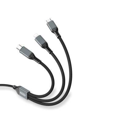 Go-Des GD-UC617 3in1 Type-C to Lightning – Type-C – Type-C Ultra Fast PD Charging Cable 100W 1.2M - 1