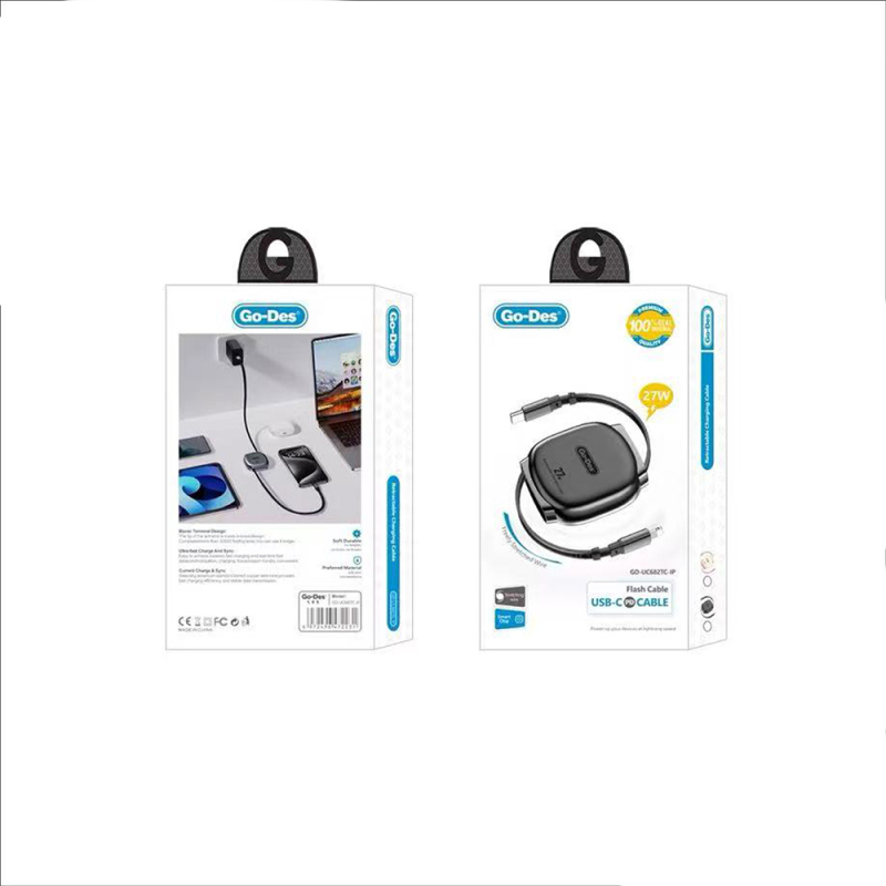 Go-Des GD-UC682 Type-C to Type-C Reel Data and Charging Cable 100W - 4