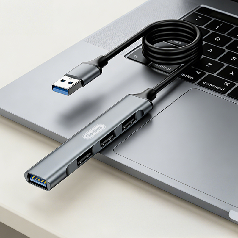 Go Des GD-UC701S USB3.0 + USB2.0 + USB1.1 + USB-A Bağlantılı 4in1 Hub - 5