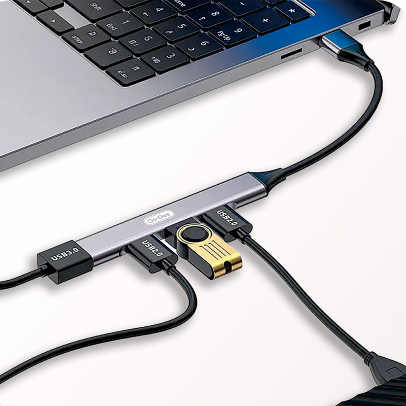 Go Des GD-UC701S USB3.0 + USB2.0 + USB1.1 + USB-A Bağlantılı 4in1 Hub - 7