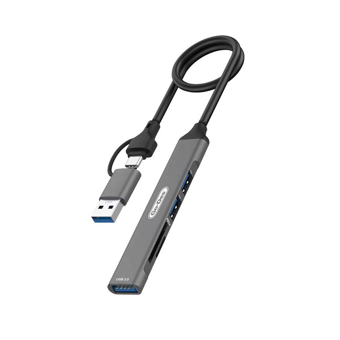 Hub USB 5 In 1 Con USB 3.0, USB 2.0 E Lettore SD/TF – Adattatore Universale Per Laptop E Fotocamere, Plug And Play