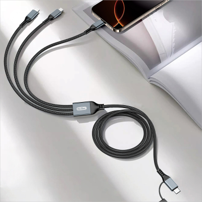 Go Des GD-UC806 3in2 Lightning – Type-C – Type-C Hızlı Şarj Kablosu 100W 1M - 3