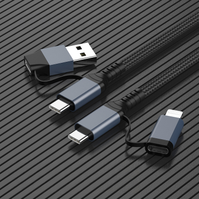 Go Des GD-UC809 4-in-1 PD Multi-USB-A + Type-C to Type-C + Lightning Charging and Data Cable 100W 120cm - 3