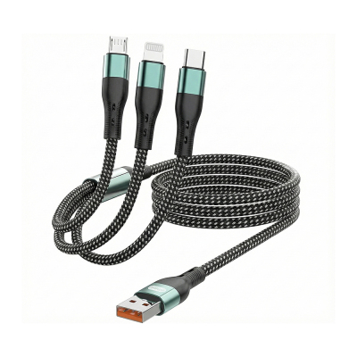 Go Des GD-UC829 3-in-1 Lightning – Type-C – Micro Fast Charging Cable 1M - 2