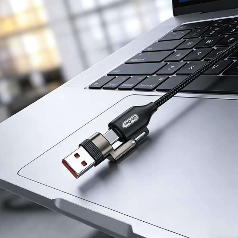 Go Des GD-UC831 4-in-1 PD Multi-USB-A + Type-C to Type-C + Lightning Charging and Data Cable 65W 1.2M - 5