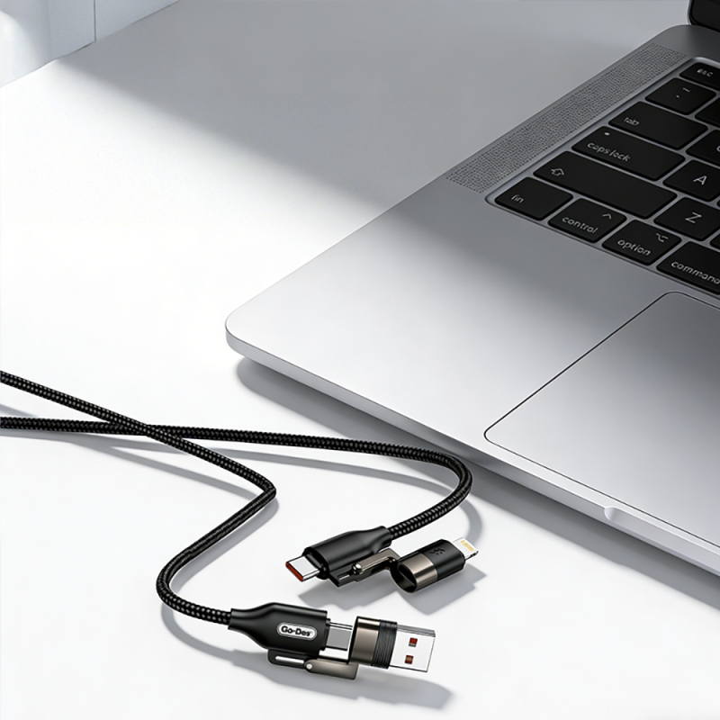 Go Des GD-UC831 4-in-1 PD Multi-USB-A + Type-C to Type-C + Lightning Charging and Data Cable 65W 1.2M - 6