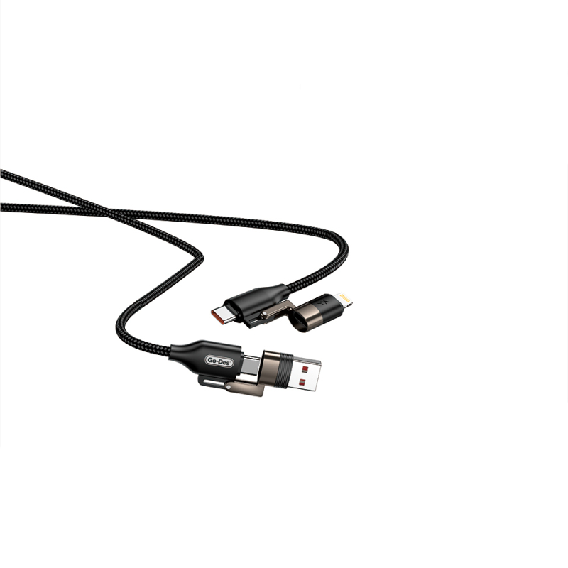 Go Des GD-UC831 4-in-1 PD Multi-USB-A + Type-C to Type-C + Lightning Charging and Data Cable 65W 1.2M - 2
