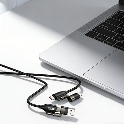 Go Des GD-UC831 4in1 PD Çoklu USB-A + Type-C to Type-C + Lightning Şarj ve Data Kablosu 65W 1.2M - 6