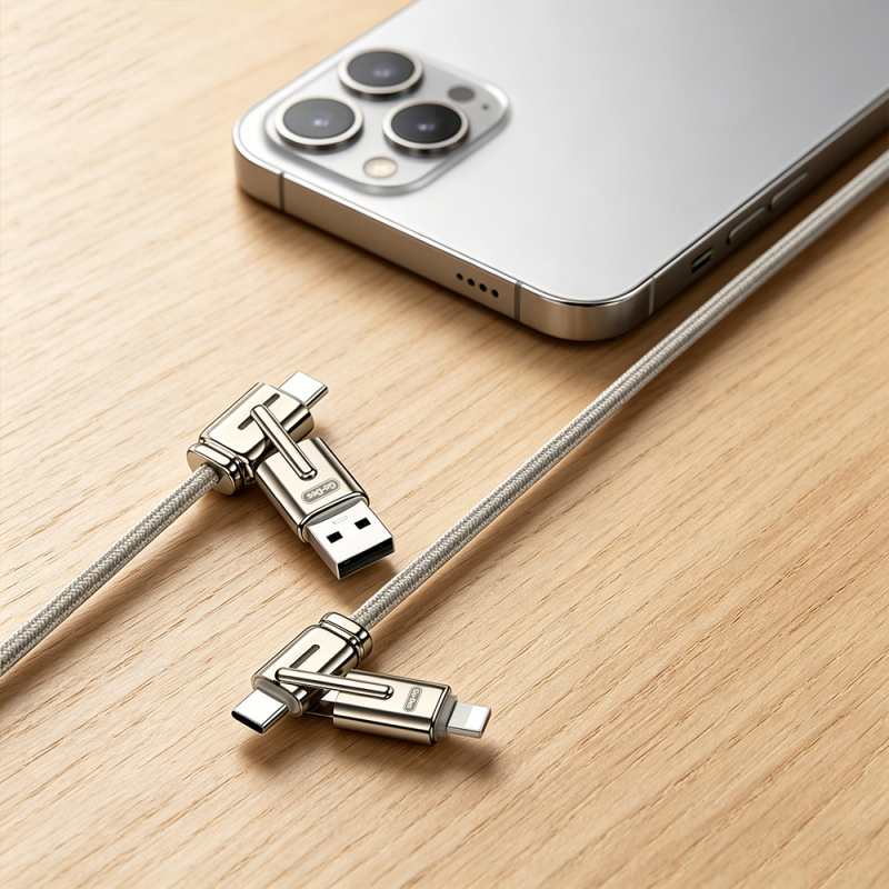 Go Des GD-UC832 4in1 PD Çoklu USB-A + Type-C to Type-C + Lightning Şarj ve Data Kablosu - 6