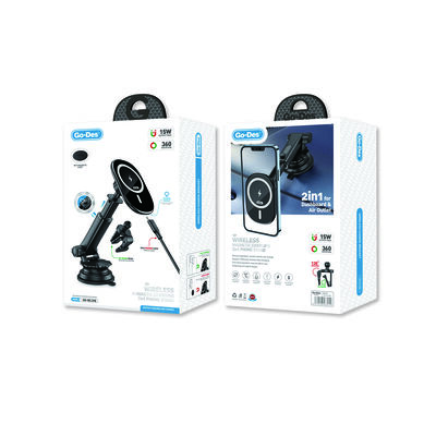 Go Des GD-WL398 2 in 1 Phone Holder Suction Cup Design with Magnetic Wireless Charging - 4
