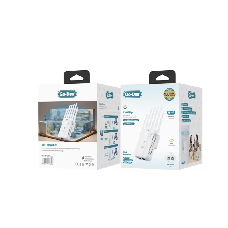 Go Des GD-WPS032 1200Mbps 6 Antenna 5GHz WiFi Signal Booster Router - 2