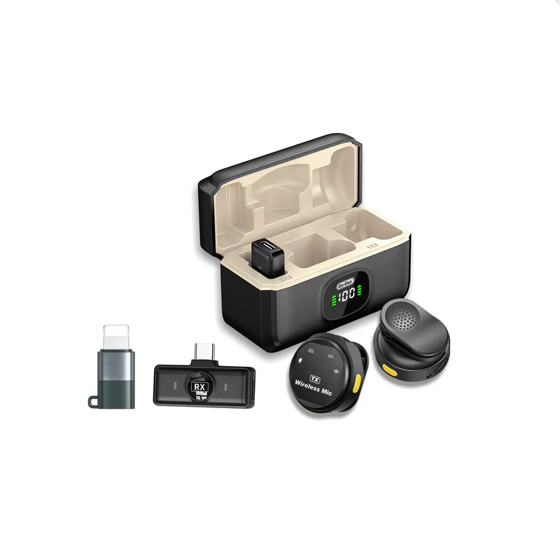 Go Des GD-WS305 2in1 Wireless Lavalier Microphone with Type-C Charging Port - 2