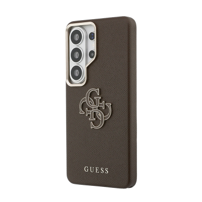 Guess Galaxy S26 Ultra Case Original Licensed Grained Lettering and 4G Large Metal Logo Cover - 4