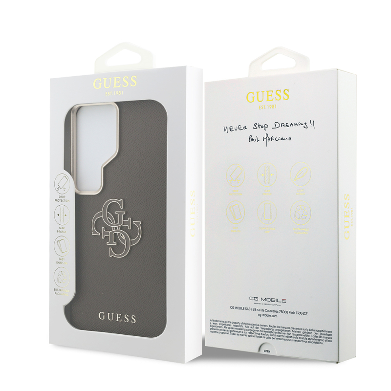 Guess Galaxy S26 Ultra Case Original Licensed Grained Lettering and 4G Large Metal Logo Cover - 15