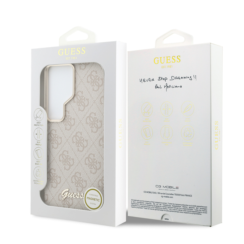 Guess Galaxy S26 Ultra Case Original Licensed M-safe Charging Feature Classic Script Logo 4G Design Cover - 17