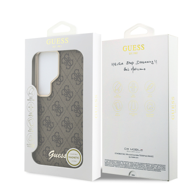 Guess Galaxy S26 Ultra Case Original Licensed M-safe Charging Feature Classic Text Logo 4G Design Cover - 24