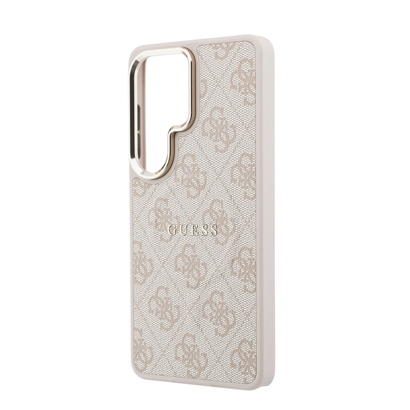 Guess Galaxy S26 Ultra Case Original Licensed M-safe Charging Feature Metal Camera Frame PU Leather 4G Patterned Text and Logo Cover - 23