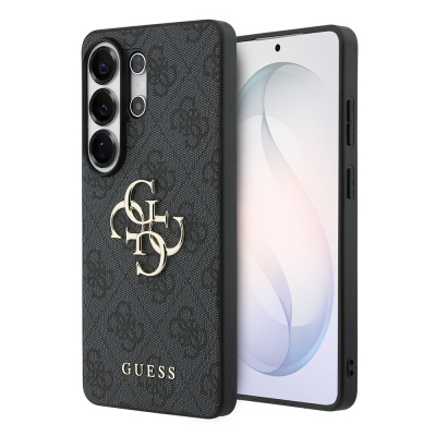 Guess Galaxy S26 Ultra Case, Original Licensed PU Leather Cover with Large Metal Logo Design - 1