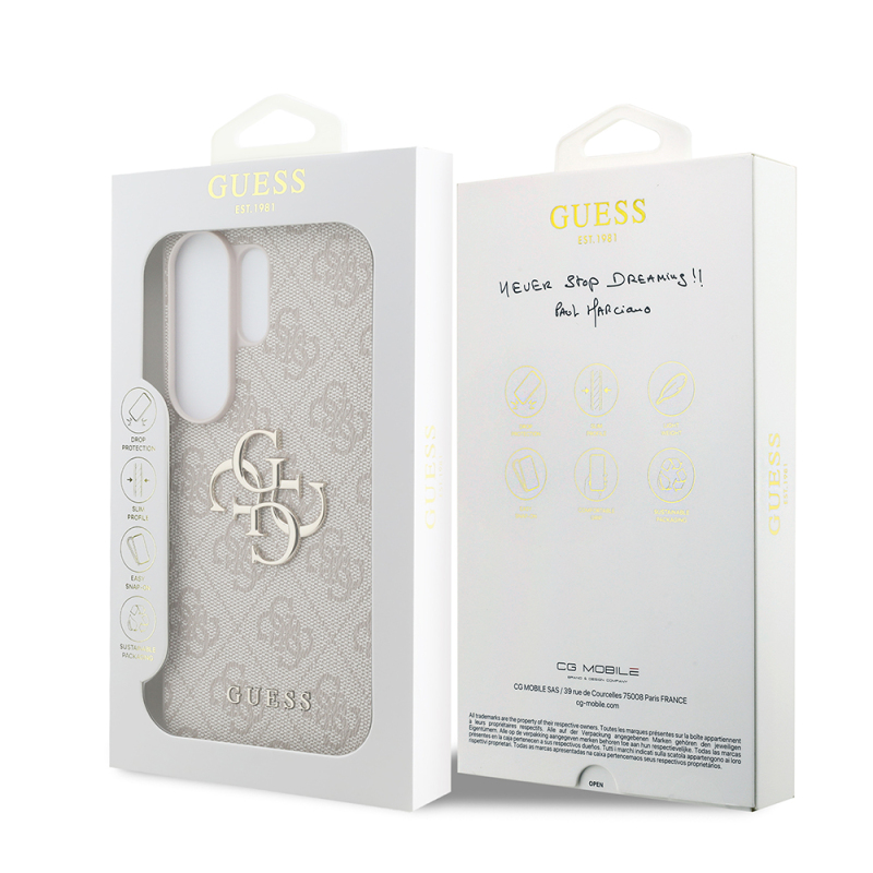 Guess Galaxy S26 Ultra Case, Original Licensed PU Leather Cover with Large Metal Logo Design - 24