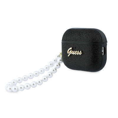 GUESS Glitter Pearl Wrist Strap Case for Apple Airpods Pro 3 - 5