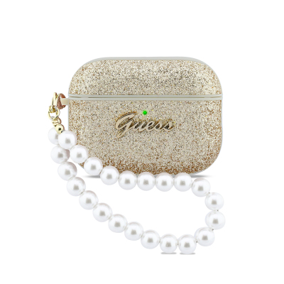 GUESS Glitter Pearl Wrist Strap Case for Apple Airpods Pro 3 - 3