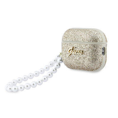 GUESS Glitter Pearl Wrist Strap Case for Apple Airpods Pro 3 - 11