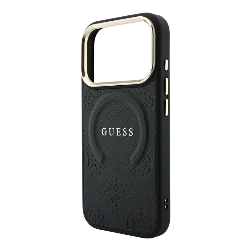 Guess Officially Licensed M-Safe Compatible C-Magnet PU Leather Peony Case for Apple iPhone 18 Pro with Hot-Pressed Logo/Text - 6