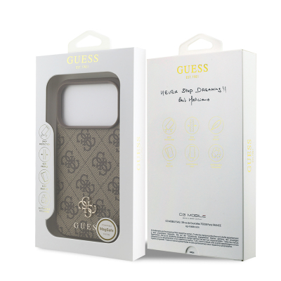 Guess Officially Licensed M-Safe Compatible Small 4G Classic Case for Apple iPhone 18 Pro - 24