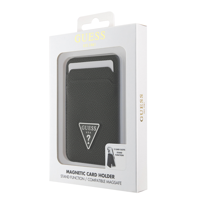 Guess Original Licensed 2 Chamber Triangle Logo Stand Magnetic Card Holder - 6
