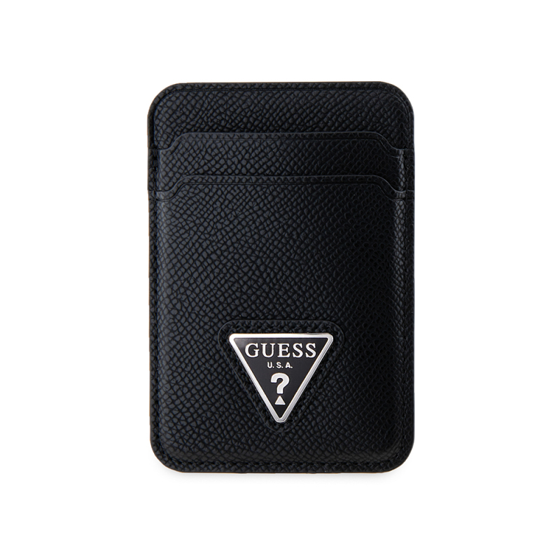 Guess Original Licensed 2 Haznel triangle logo leather magnetic card holder - 1