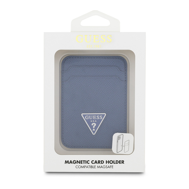 Guess Original Licensed 2 Haznel triangle logo leather magnetic card holder - 17