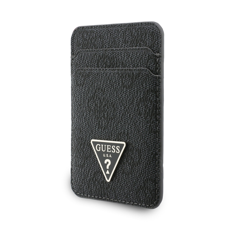 Guess Original Licensed 2-in-1 Wrist Strap Cord 4G Patterned Metal Triangle Logo Magnetic Card Holder - 10