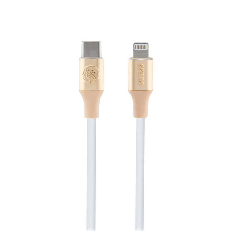 Guess Original Licensed 4G and Illuminated Cable Tip with Text Logo Fast Charging Featured Type-C To Lightning PD Cable 3A 1.5m - 1