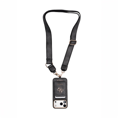 Guess Original Licensed 4G and Text Logo Case + Card Holder + Lanyard 3-in-1 Accessory Set for Apple iPhone 17 Pro Max - 11