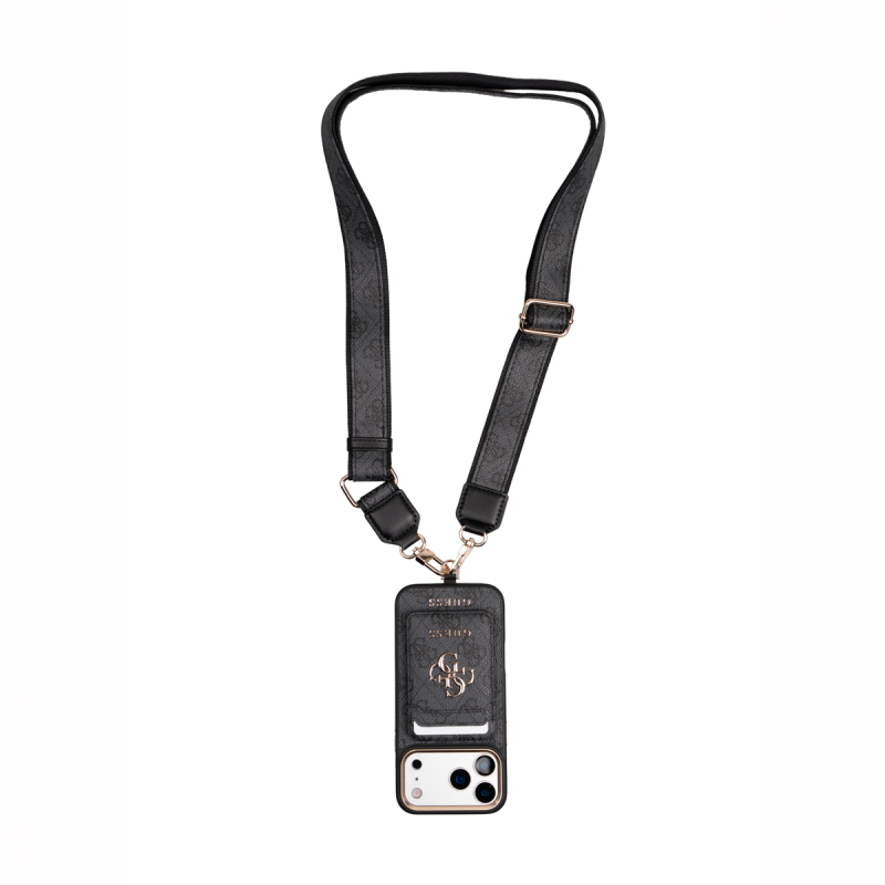 Guess Original Licensed 4G and Text Logo Case + Card Holder + Lanyard 3-in-1 Accessory Set for Apple iPhone 17 Pro Max - 11