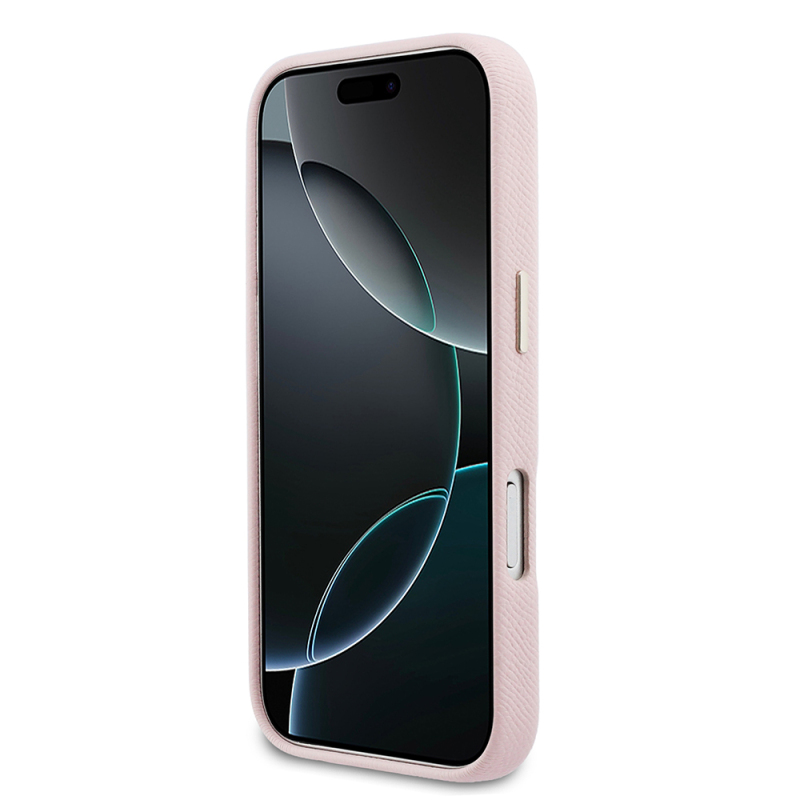 Guess Original Licensed 4G Case for Apple iPhone 17 Pro Max with Large Metal Camera Frame and PU Leather Resin Cover - 13