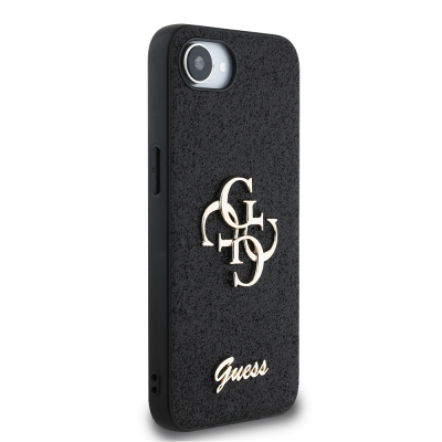 Guess Original Licensed 4G Case for Apple iPhone 17E with Large Metal Logo and Glitter Cover - 12