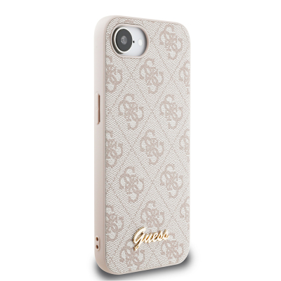 Guess Original Licensed 4G Case for Apple iPhone 17E with Patterned Script Metal Logo Cover - 13