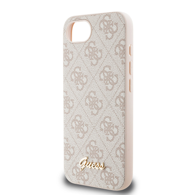 Guess Original Licensed 4G Case for Apple iPhone 17E with Patterned Script Metal Logo Cover - 15