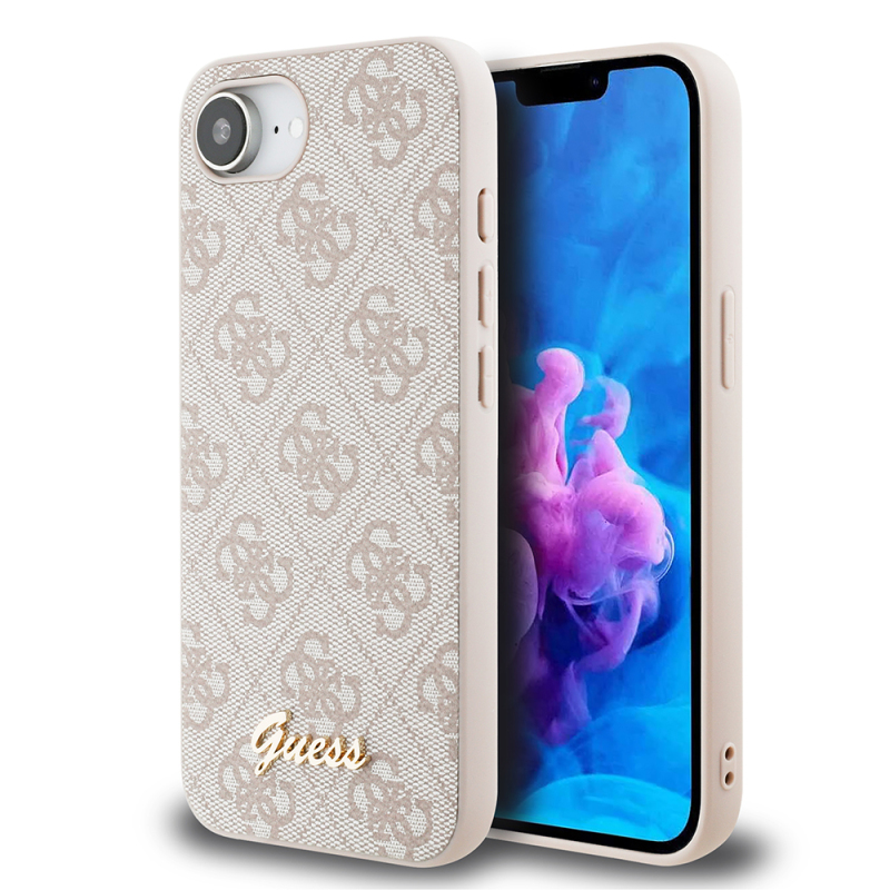 Guess Original Licensed 4G Case for Apple iPhone 17E with Patterned Script Metal Logo Cover - 3