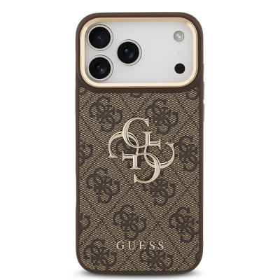 Guess Original Licensed 4G Case for Apple iPhone 18 Pro Max with Large Metal Logo and Thick Strap - 21