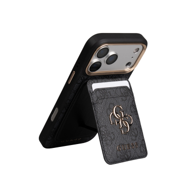 Guess Original Licensed 4G Case with Logo and Card Holder for Apple iPhone 17 Pro Max - 5