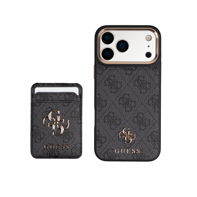 Guess Original Licensed 4G Case with Logo and Card Holder for Apple iPhone 17 Pro Max - 1